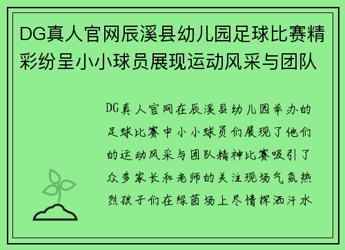 DG真人官网辰溪县幼儿园足球比赛精彩纷呈小小球员展现运动风采与团队精神